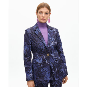 Blazer Aderente Stampa Animalier