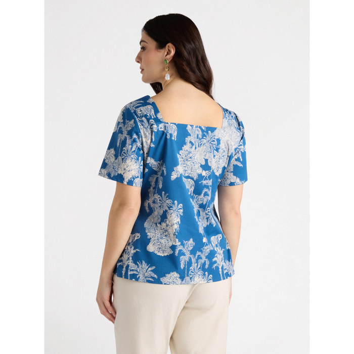 Fiorella Rubino - Blusa estampado selva - Azul