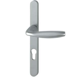 Ensemble de porte plaque étroite New york Clé i aspect inox F9 HOPPE - 099KH/300LMSGL/1810 - 195mm - entr.7/70 C.7 - 48/57 - 3672363