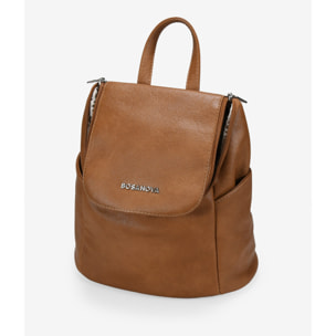 Mochila deportiva cuero con solapa