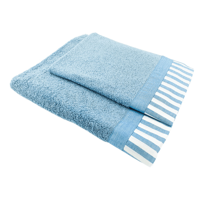 Set Spugna AMALFI 2 Pezzi: Viso+Ospite - 450 gr/m² - 100% Puro Cotone