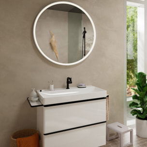 Mitigeur lavabo Tecturis S 110 Fine Ecosmart+ avec bonde clic-clac, Noir mat