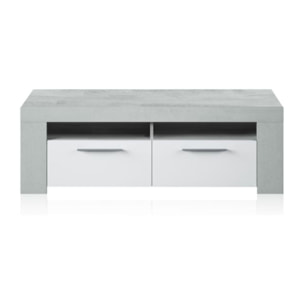 Mueble TV Dara Blanco Artik (Blanco Mate) - Gris Cemento