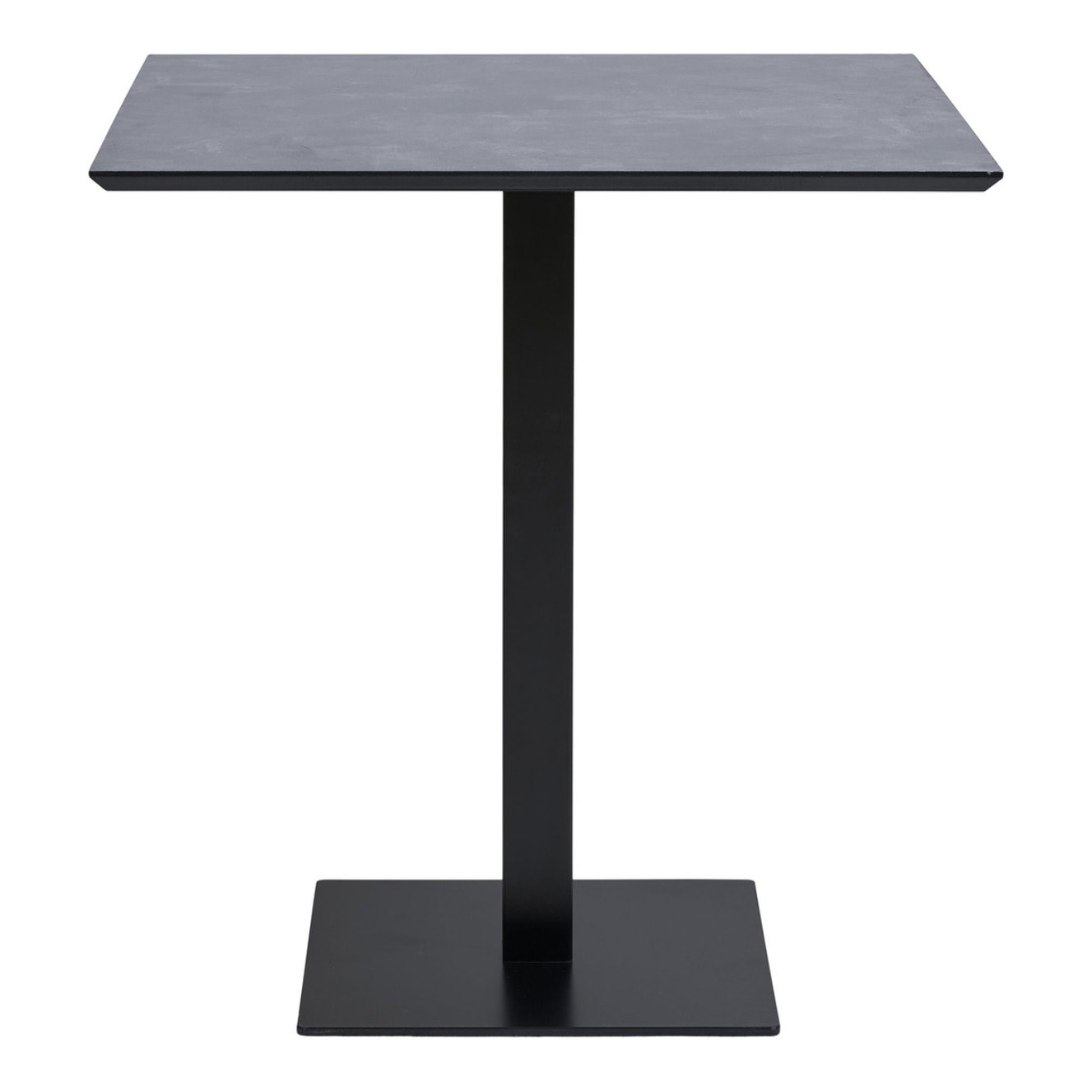 Tavolo bistrot Fano effetto pietra con base in metallo nero 70x70x75 cm