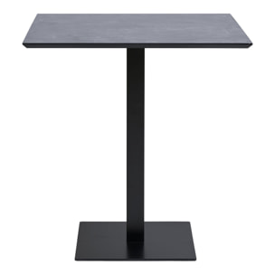 Tavolo bistrot Fano effetto pietra con base in metallo nero 70x70x75 cm