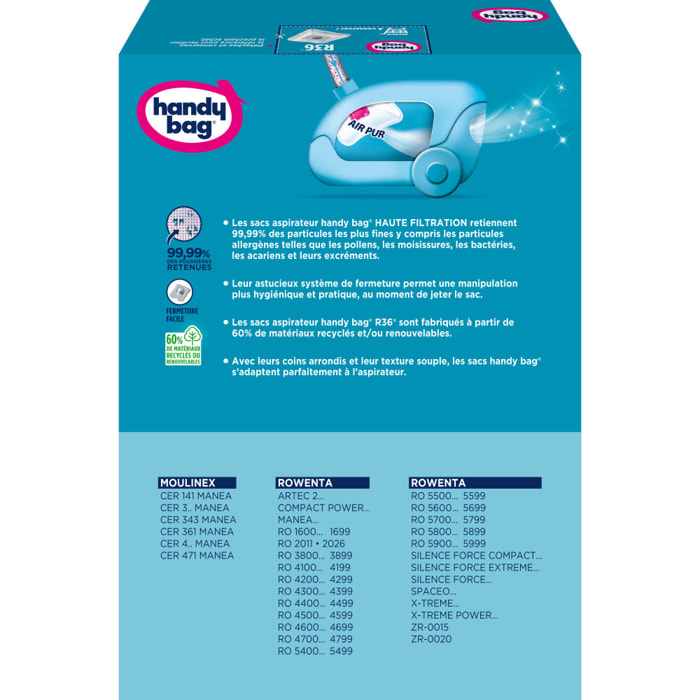 3x4 Sacs Aspirateurs - R36 - Moulinex, Rowenta