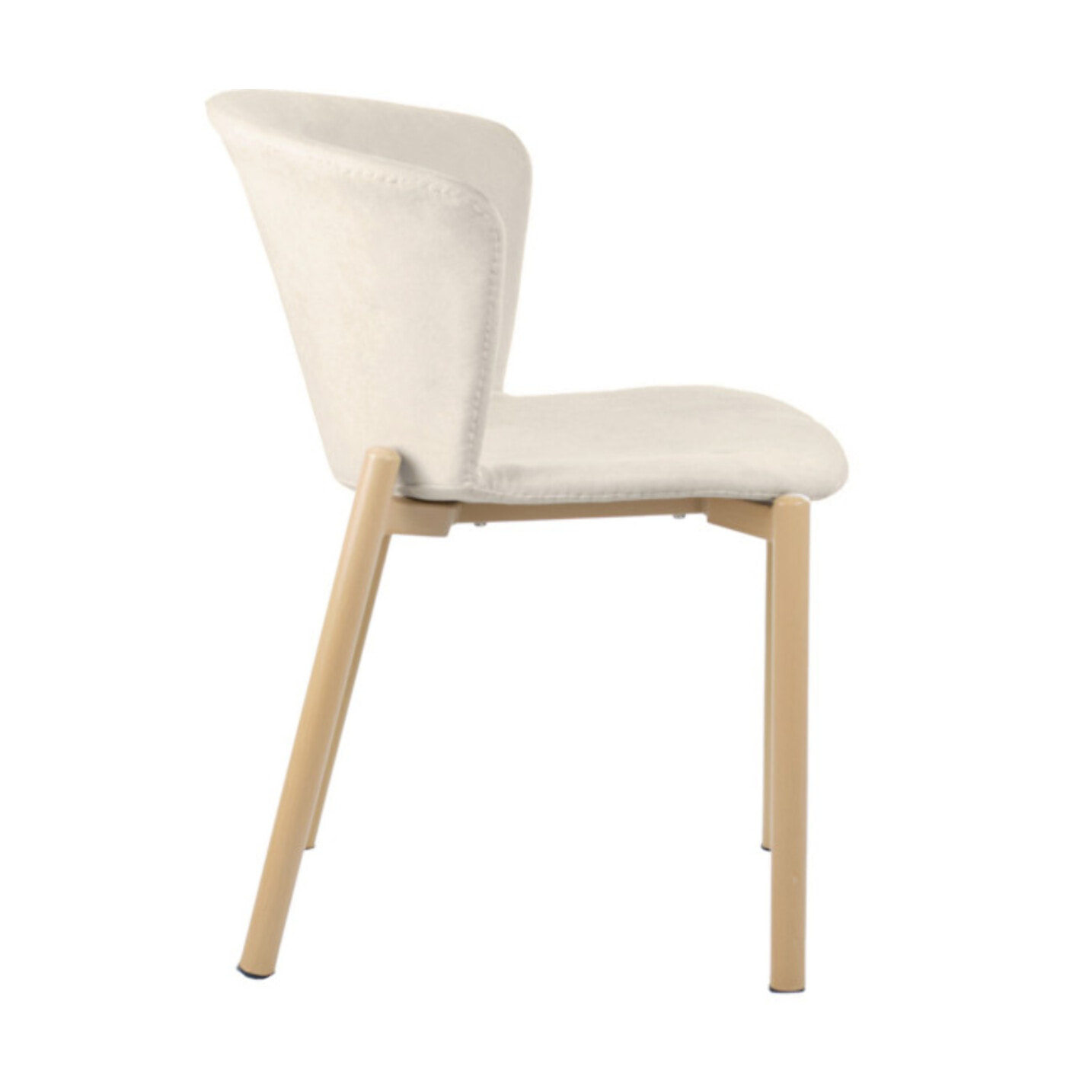 Chaise en tissu pieds en métal effet bois - Gris ou Beige - LOLI
