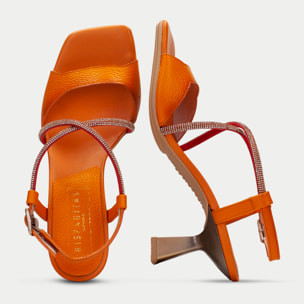 Sandalia Tacon Danielle Naranja 6 cm