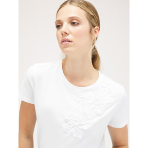 Motivi - Camiseta con aplicación bordada - Blanco