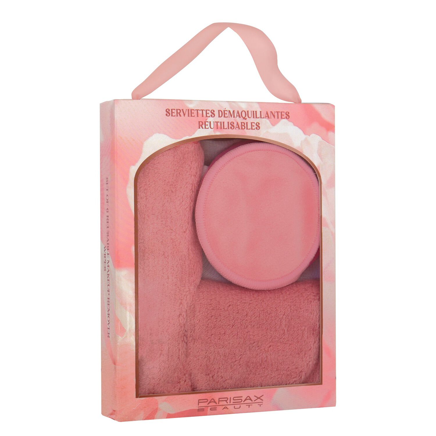 Serviettes Démaquillantes Rose  - Set de Serviettes Démaquillantes Réutilisable