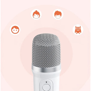 Altoparlante karaoke con design moderno G, luci LED dinamiche e suono ottimizzato con DSP. Include microfono multifunzione con cancellazione ed effetti vocali.