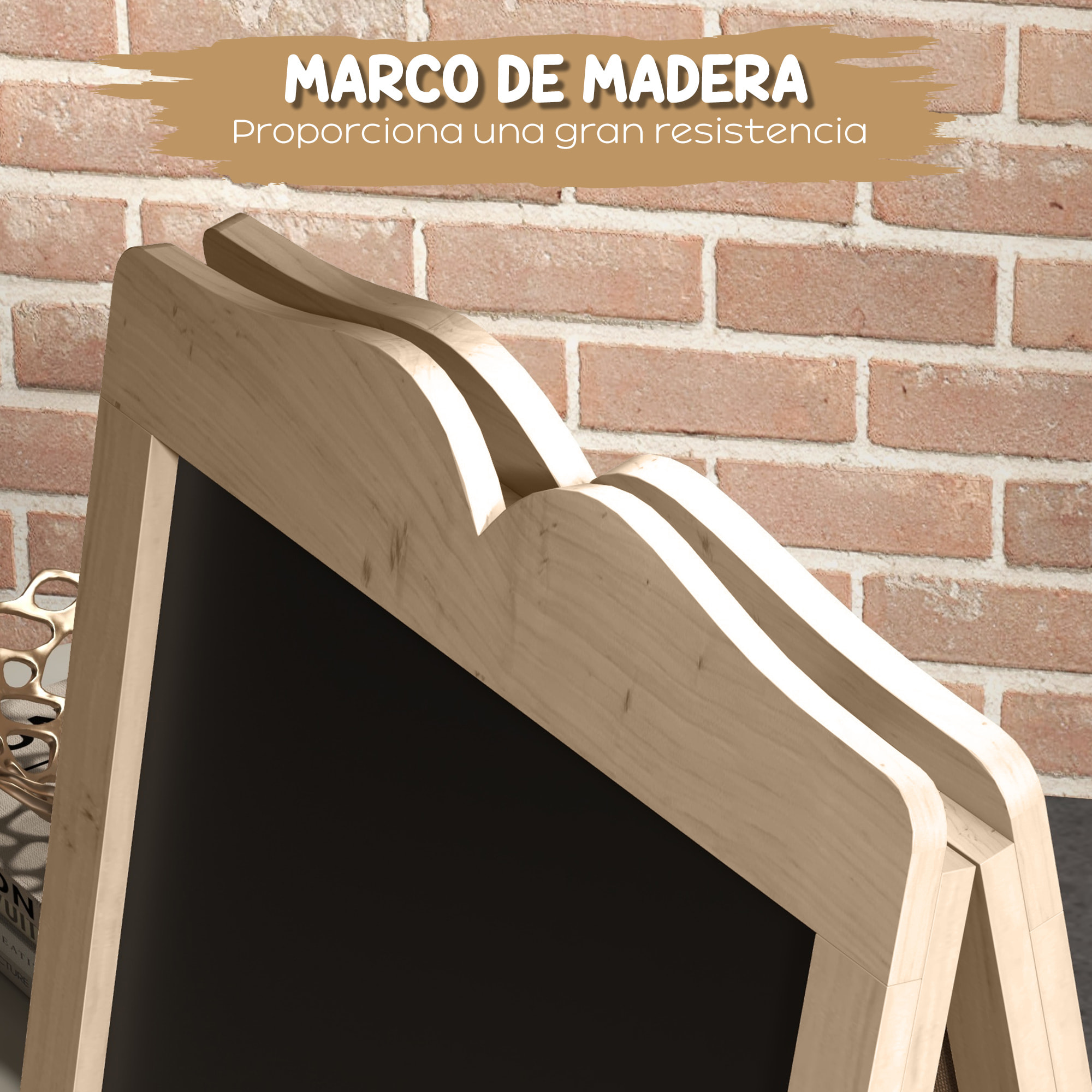 Pizarra Caballete con Marco de Madera Pizarra de Pie Magnética Plegable con 8 Tizas Líquidas y 6 Tableros Doble Cara 51x42x101 cm Natural