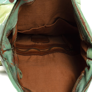 Antrona zaino donna. Pelle autentica finitura Sauvage dipinta a mano.