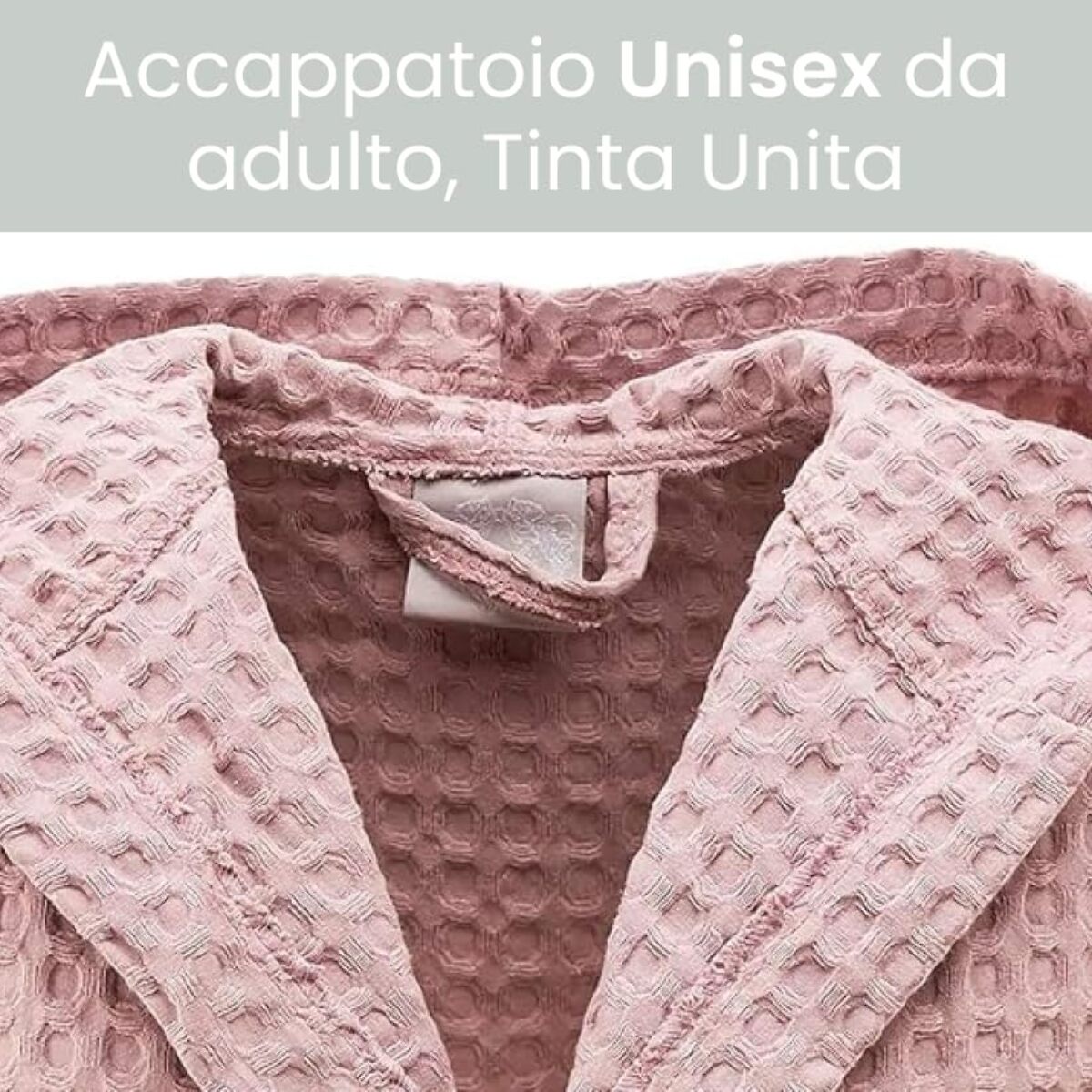 INTRECCI Accappatoio Tinta Unita Nido d’Ape 100% Cotone, Accappatoio Unisex Adulto con Cappuccio e Cinture