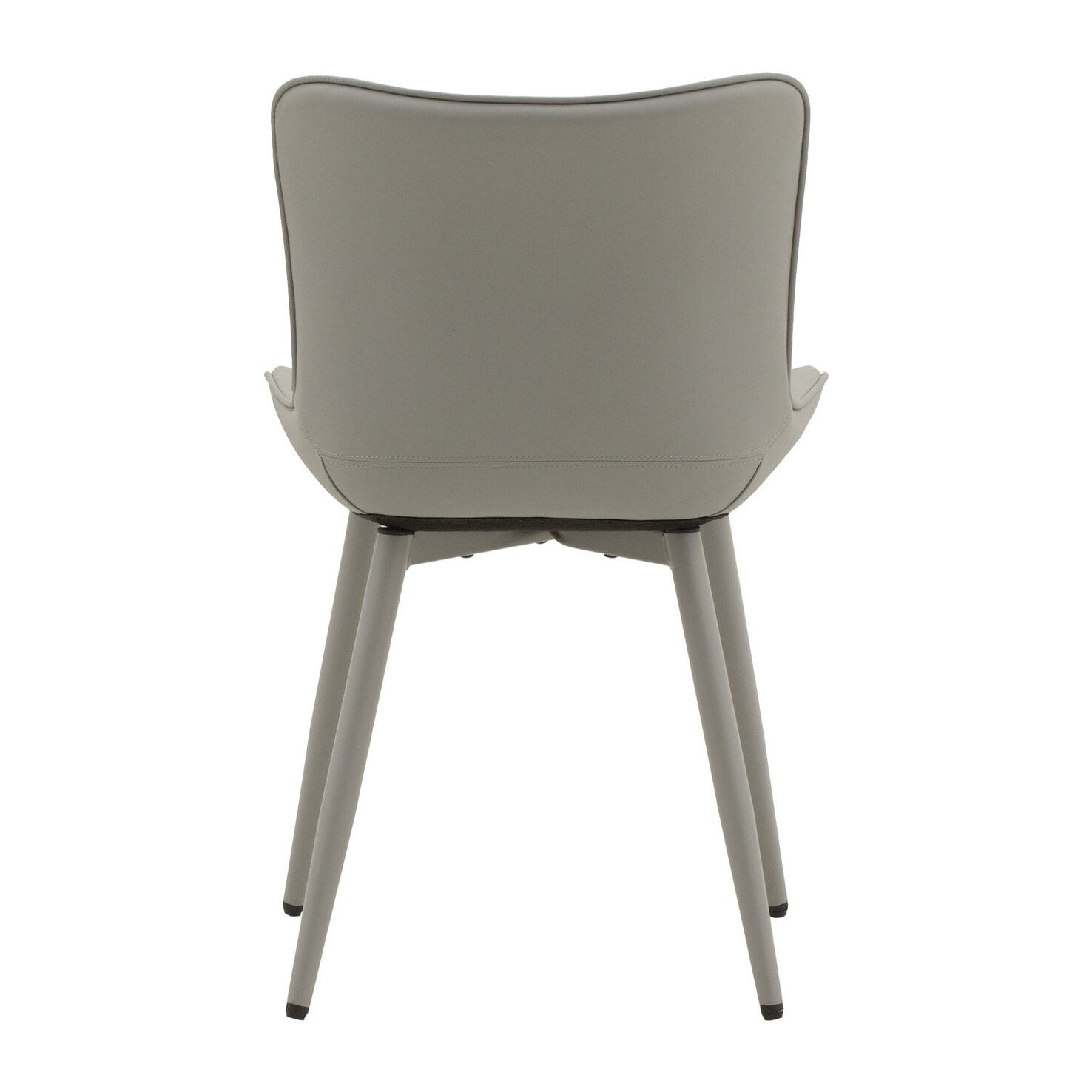 Set di 4 sedie KUDI CHIN in similpelle grigio e gambe in metallo grigio