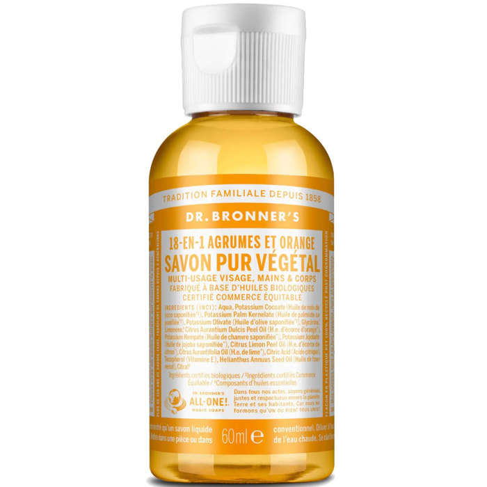 Savon Liquide Agrumes - Un savon de Castille liquide naturel 18-en-1