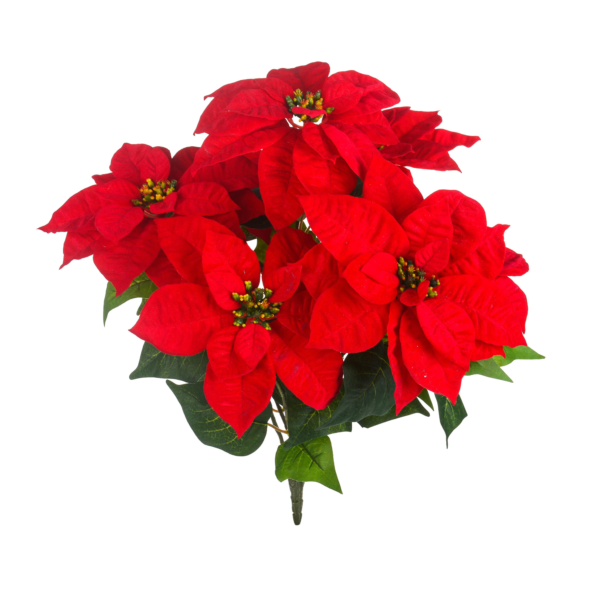 Cespuglio Stella Natale Con 7 Fiori. Altezza 50 Cm - Pezzi 1- 17X50X15cm - Colore: Rosso - Bianchi Dino