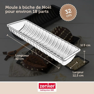 Moule à bûche de Noël 32 x 12,5 cm Zenker Black Metallic