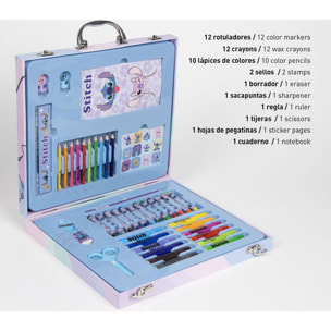 Set Papelería Coloreable Maletín Stitch