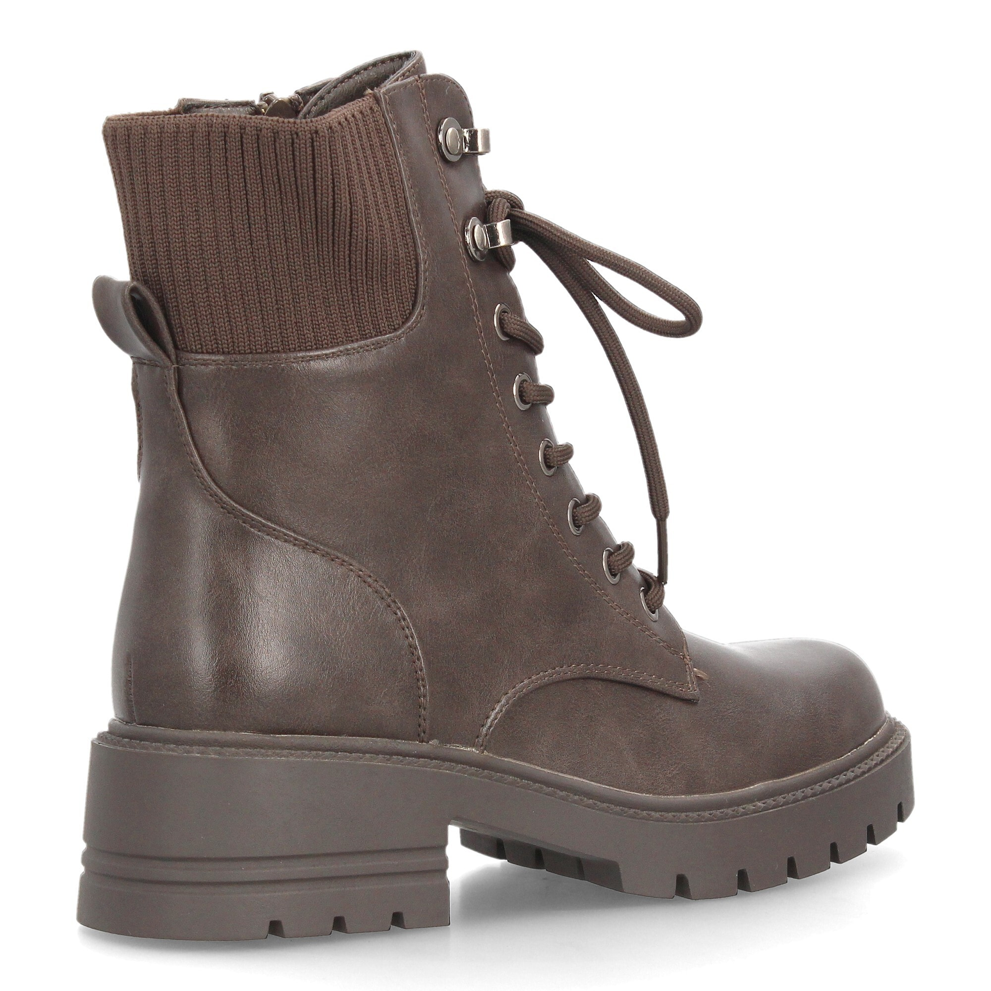 Botines militares con cordones y plataforma para mujer