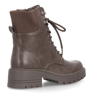 Botines militares con cordones y plataforma para mujer