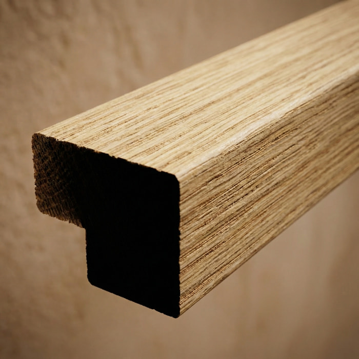 Barre d'extrémité MDF 120 cm pour panneaux acoustiques intérieurs SATAKUPANNON612, décor chêne blanc (SATAKUPANWOTKL12)