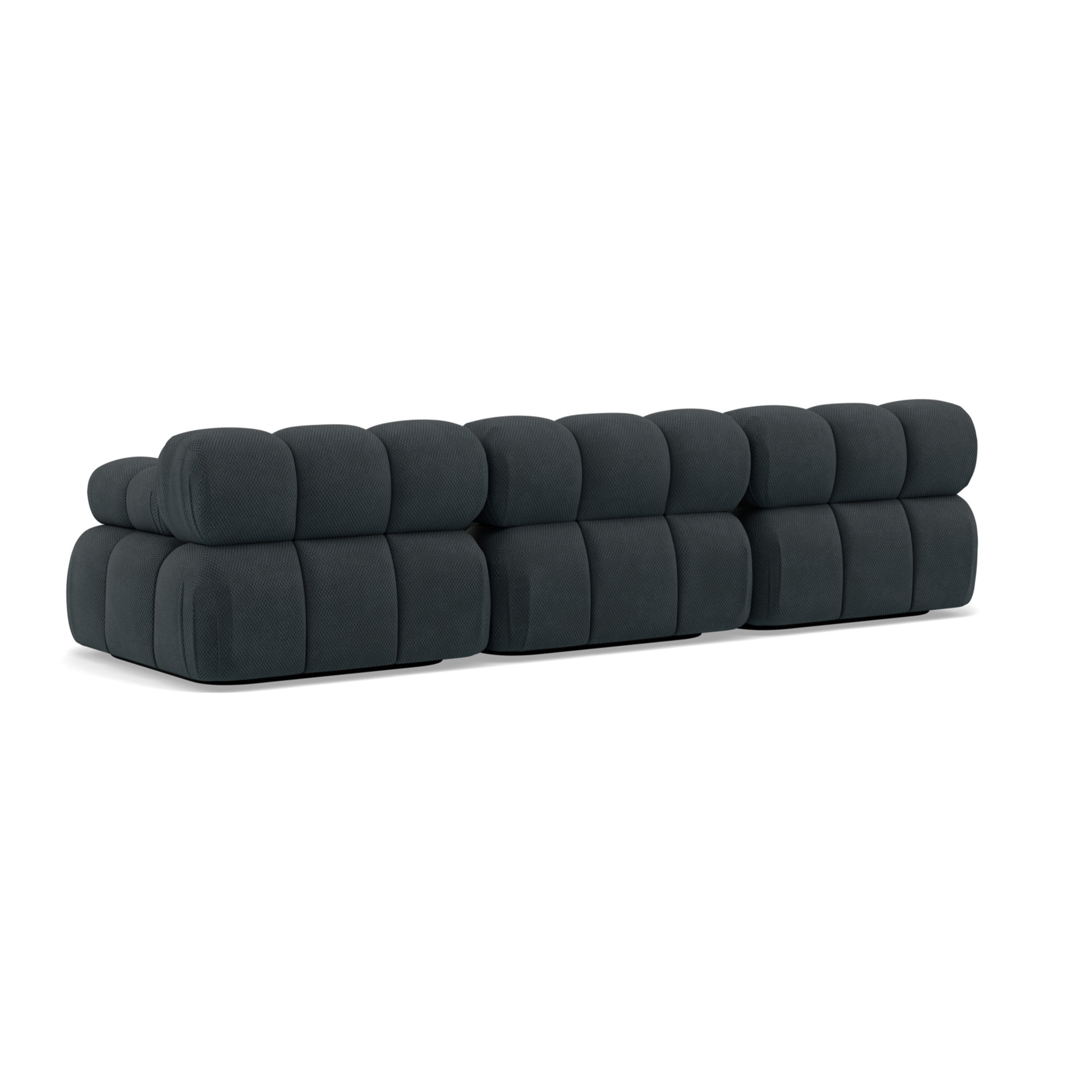 Ruby - canapé droit modulable 3 places en velours texturé - Noir