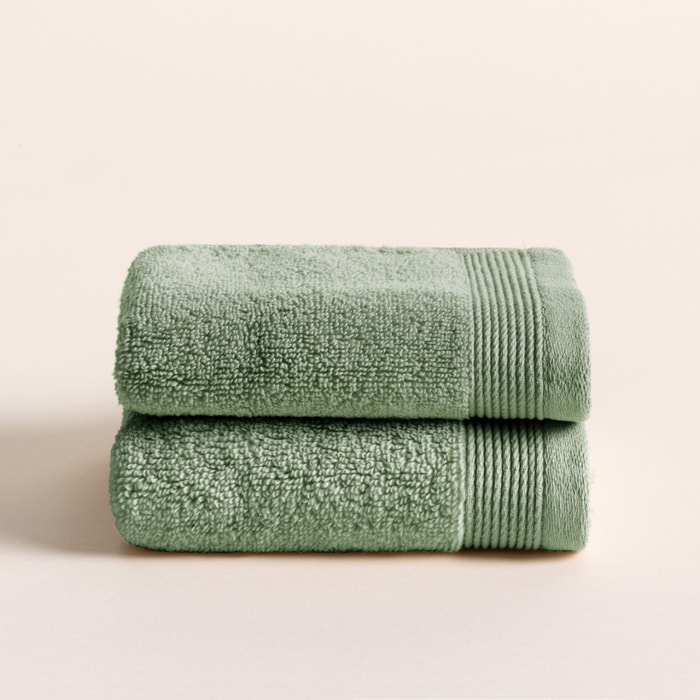 Lot de 2 serviettes Harmony Moss - Zero Twist - 600 grammes