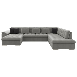 Chuck - canapé panoramique XXL - convertible avec coffre - 7 places - droit - Gris