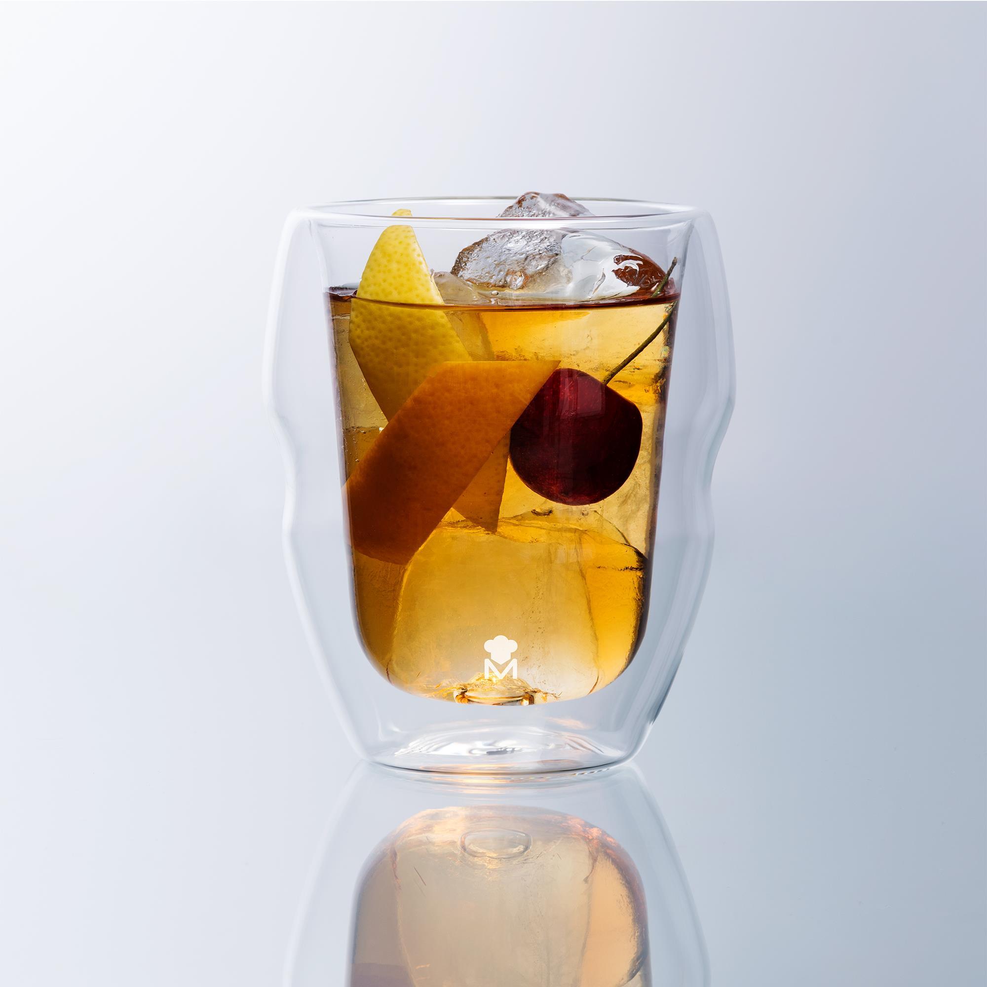 Vasos Borosilicato Masterpro Set 2 Vasos Bajos 380ml Mixology Alta Resistencia