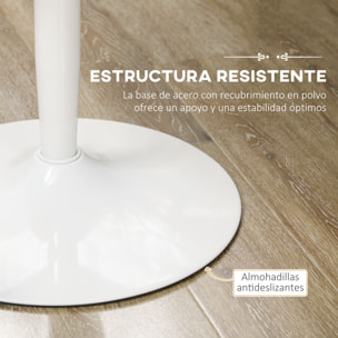 Mesa de Comedor Redonda Mesa de Cocina Moderna para 2 Personas con Base de Acero y Almohadilla Antideslizante para Salón Ø80x75 cm Blanco