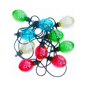 Morphée - Guirlande lumineuse guinguette extérieure avec 10 boules lumineuses. 100 LED. à piles (non fournies). fonction timer. 8 modes. 4.5 m de long