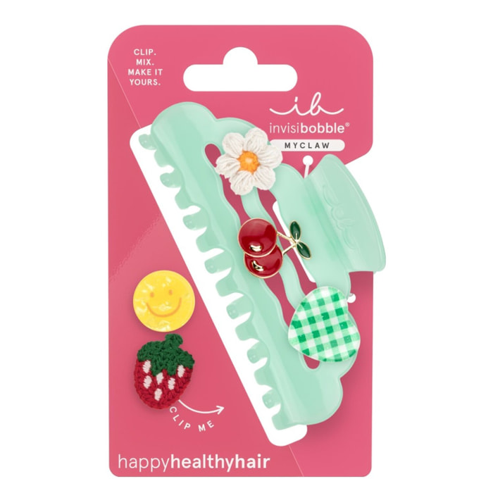 Myclaw Picnic Pop - Pince à Cheveux Verte + 5 Charms