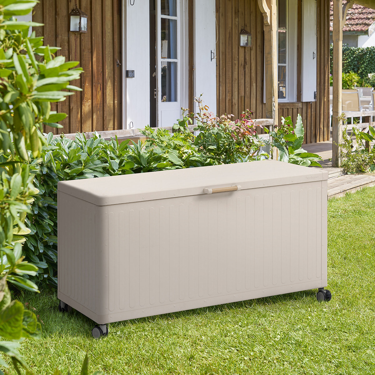 Coffre de rangement "Edenio" argile 670 L  141,6 x 72 x 78cm en aluminium