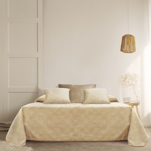 TRAPUNTINO MATRIMONIALE VELLUTO DIS. VERSAILLES BEIGE CHIARO