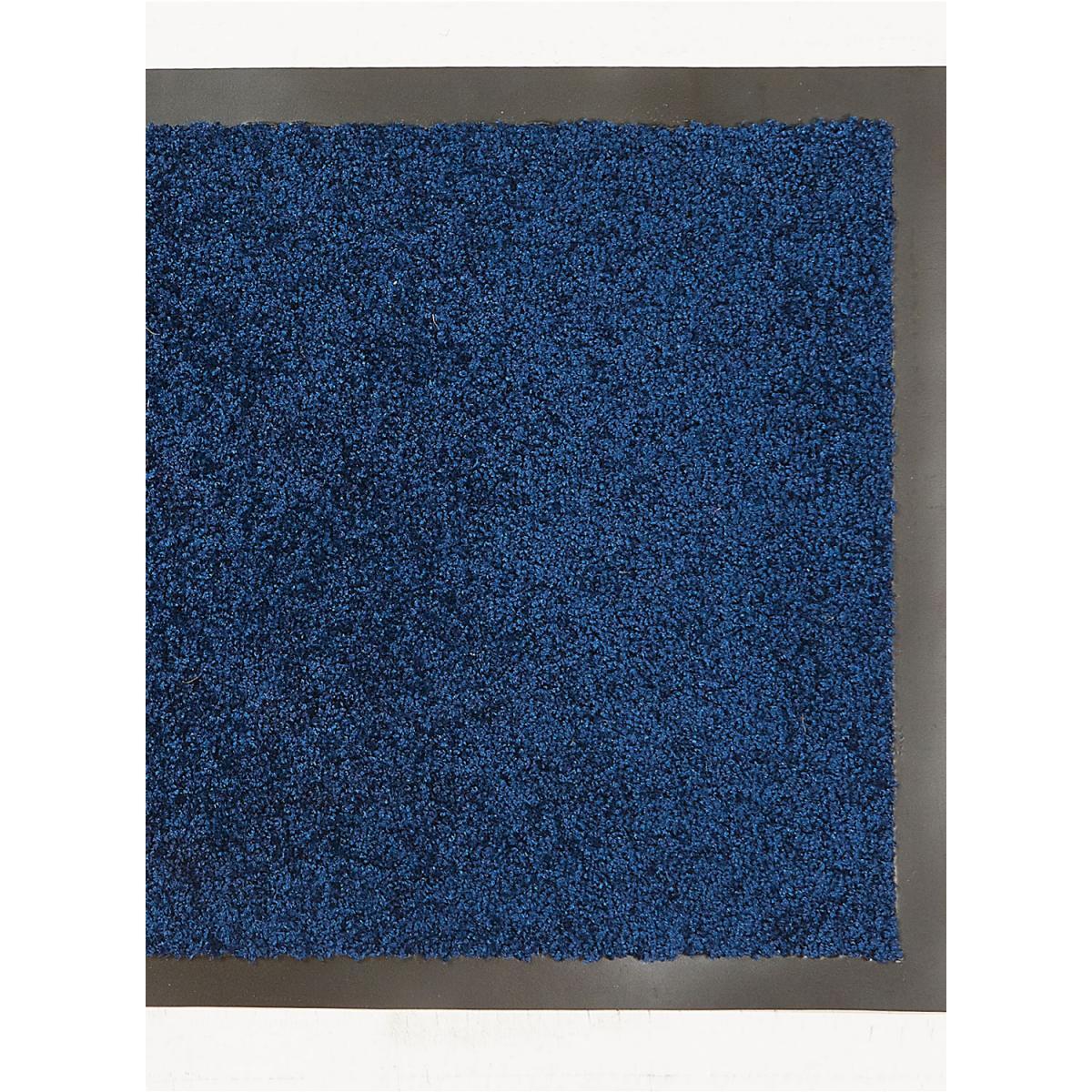 Paillasson TWISTER Bleu 90x150 Fait en Europe en polyamide doux et soyeux