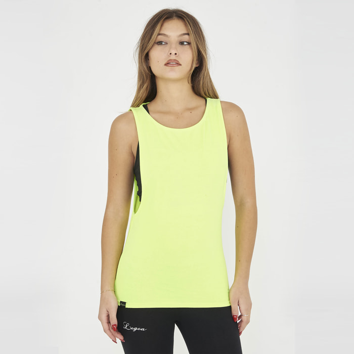 Canotta palestra da donna NISHER giallo fluo