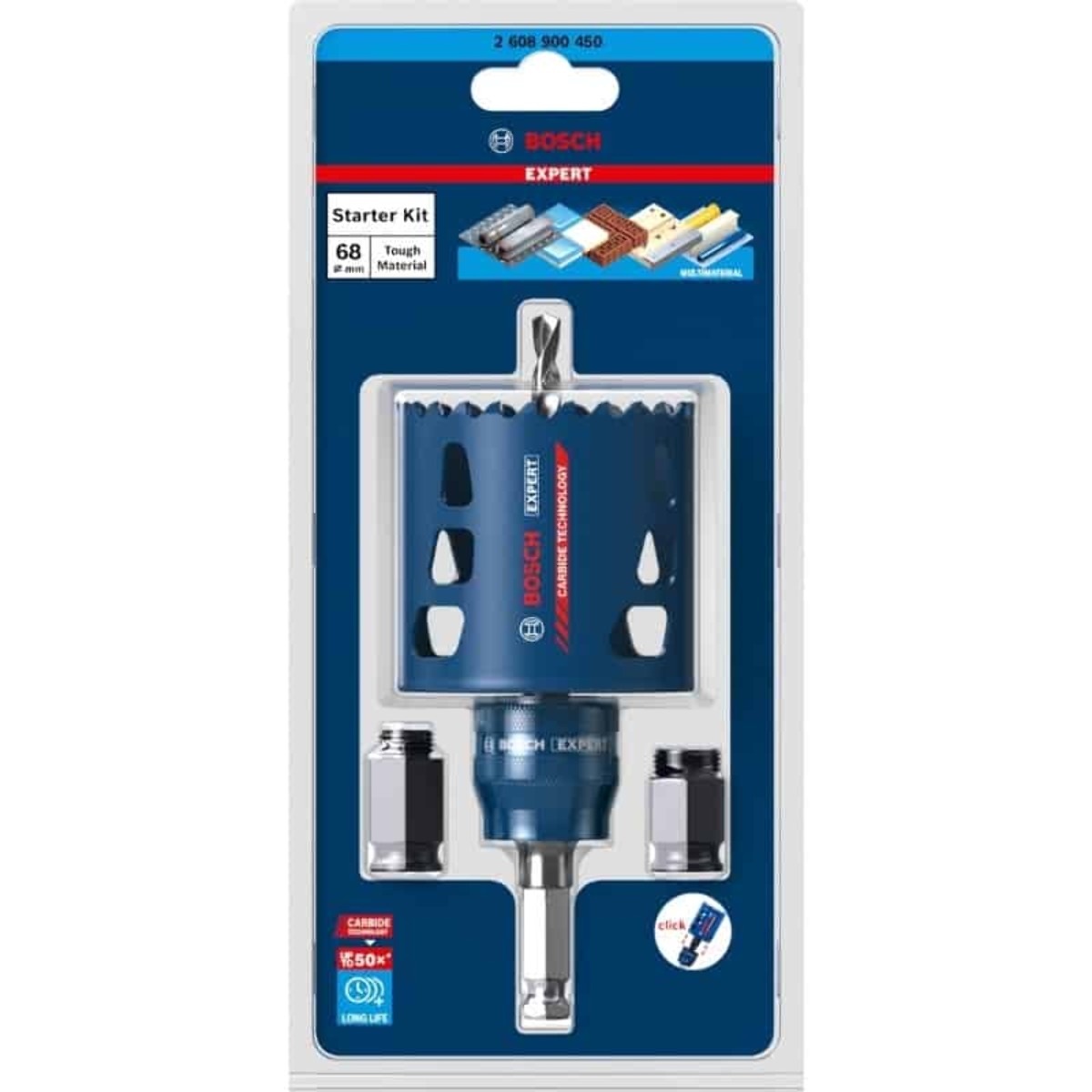 Kit PowerChange + Trépan carbure Ø 68 mm - BOSCH - 2608900450