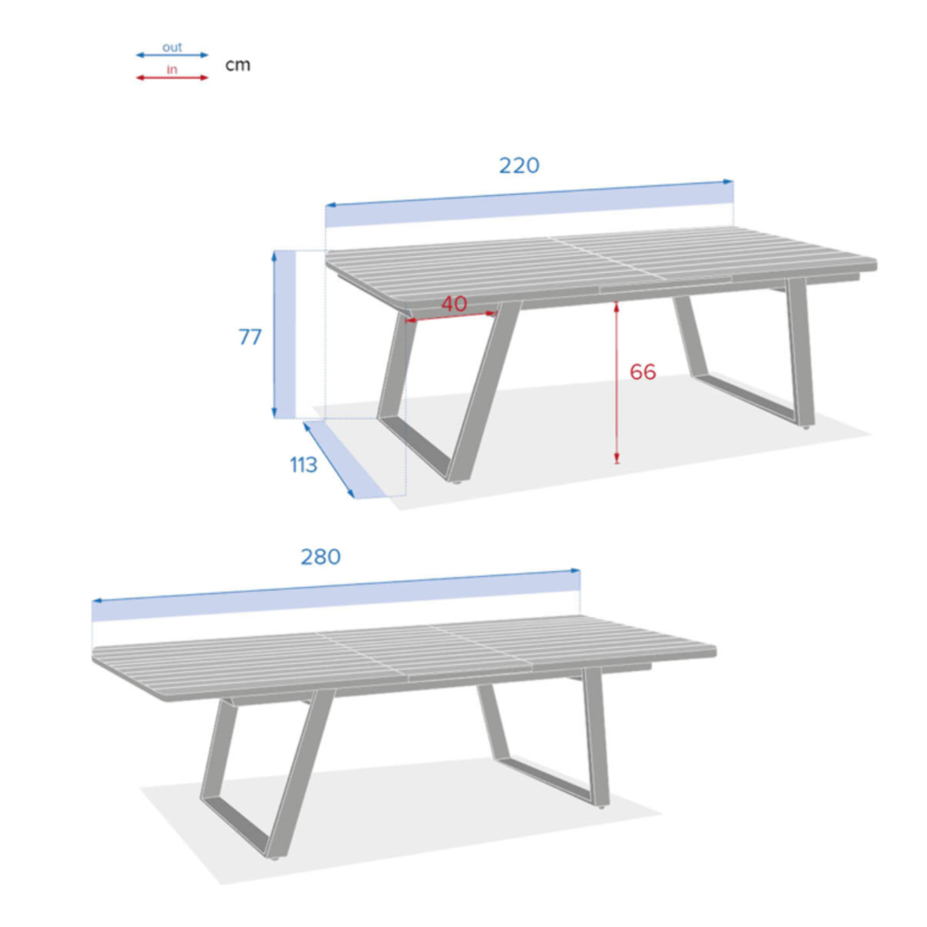 Table de jardin extensible Unisson Pécan & Blanc