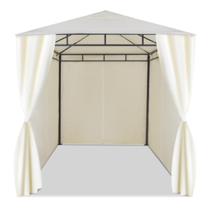 Beusi - gazebo da giardino 3x2 mt in ferro con telo di copertura in poliestere 4 tende laterali e 4 zanzariere