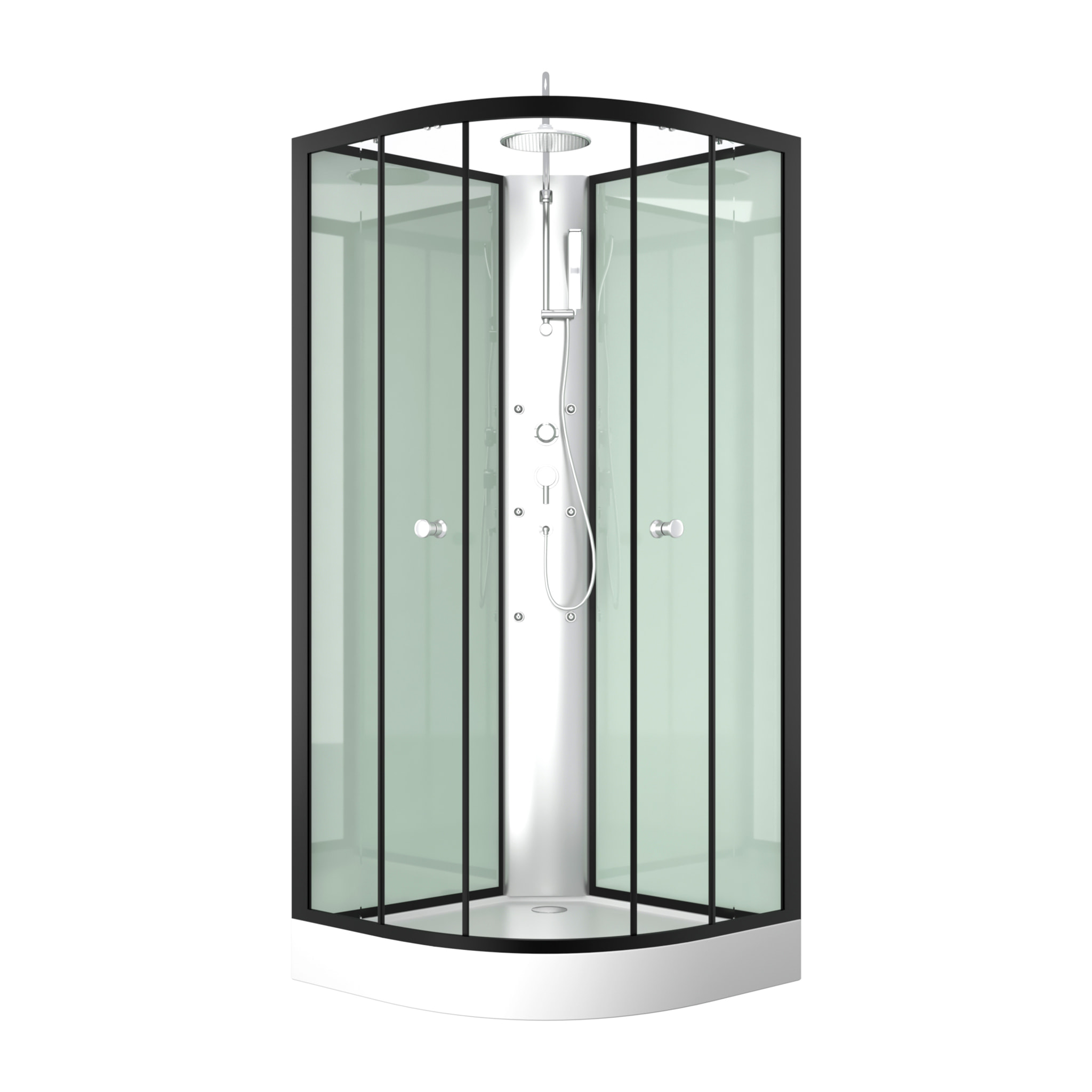 Cabine de douche 85x85x225cm 1/4 de cercle - ZEENY