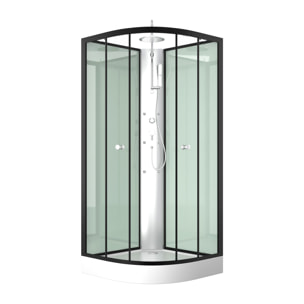 Cabine de douche 85x85x225cm 1/4 de cercle - ZEENY