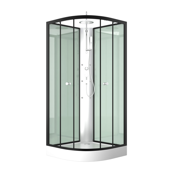 Cabine de douche 85x85x225cm 1/4 de cercle - ZEENY
