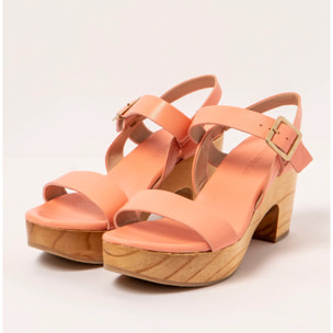 Sandalias con tacón S3272 NAPPA PEACH PINK/ ST.LAURENT SANDAL color Peach pink