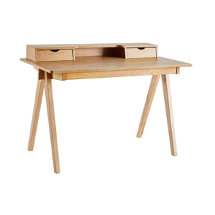 Bureau avec rangements bois clair L120 cm PULITO