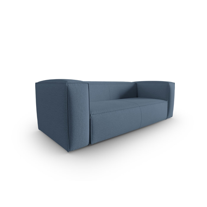 Canapé "Mackay" 3 places en velours structuré blue jeans
