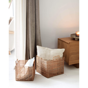 Kave Home - Fodera cuscino Etna 100% lino righe beige 45 x 45 cm