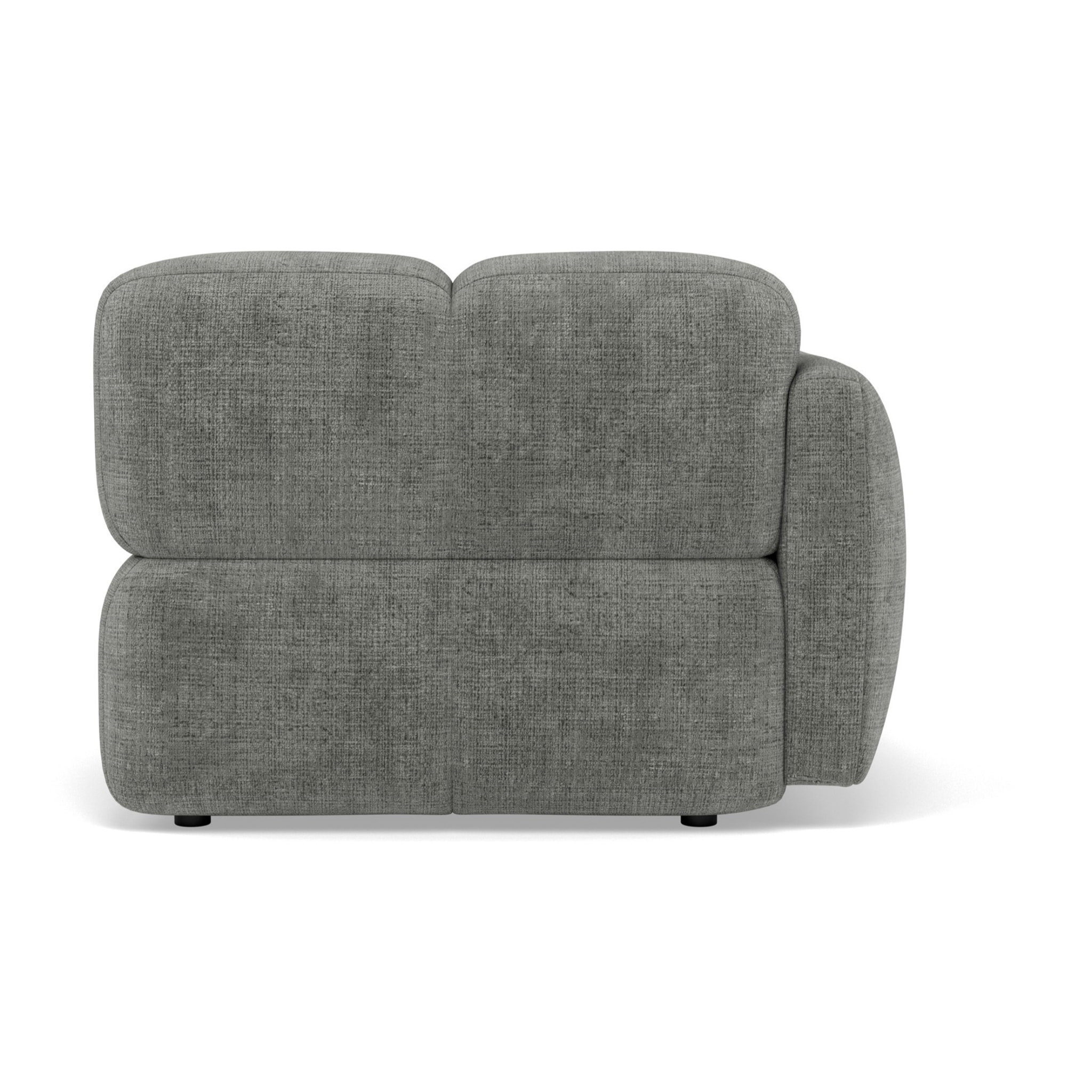Grace - module d'assise gauche en velours texturé - Gris