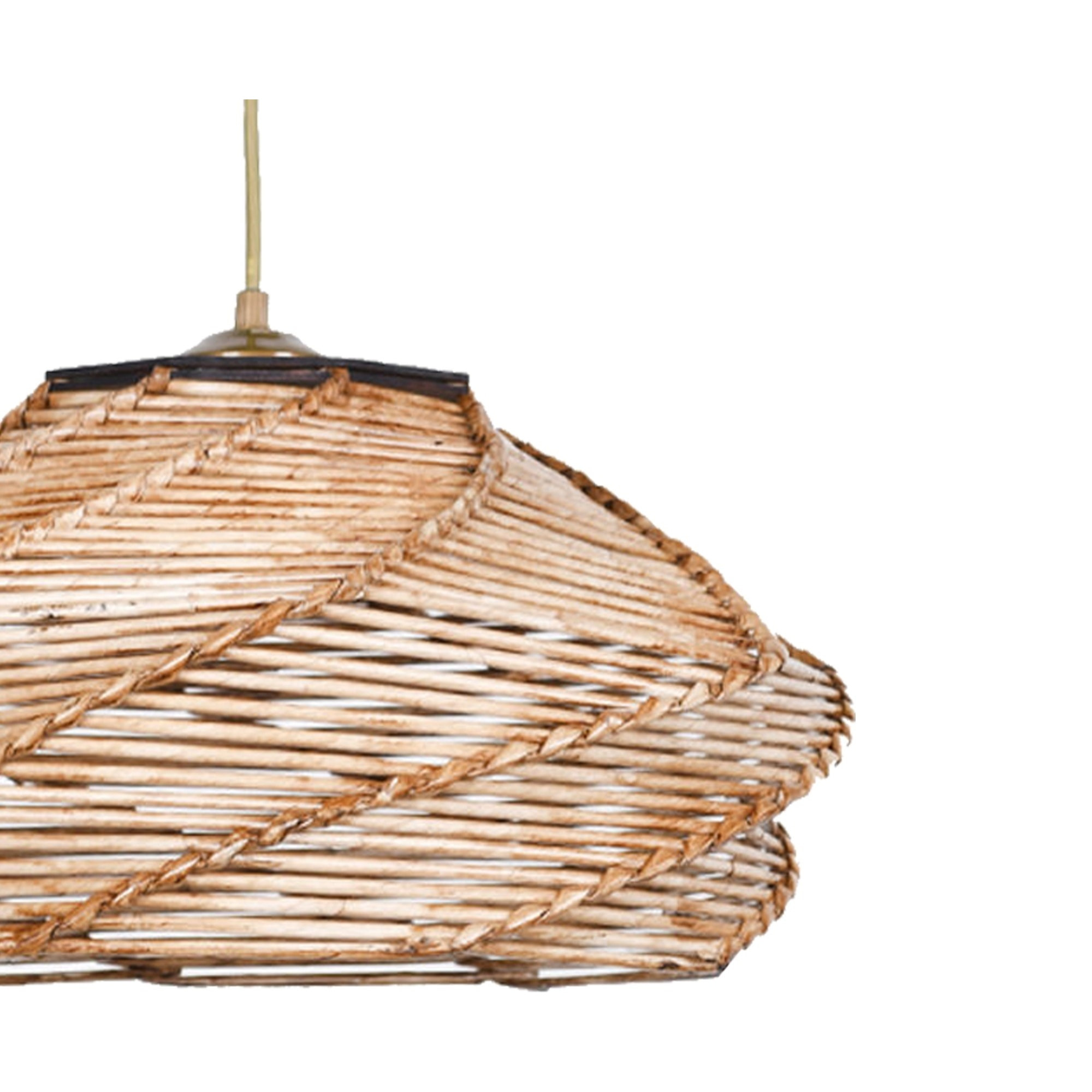 Lámpara de techo con madera, beige, colección Ness, 36x36x65, casquillo E 27 Max 45 - 60