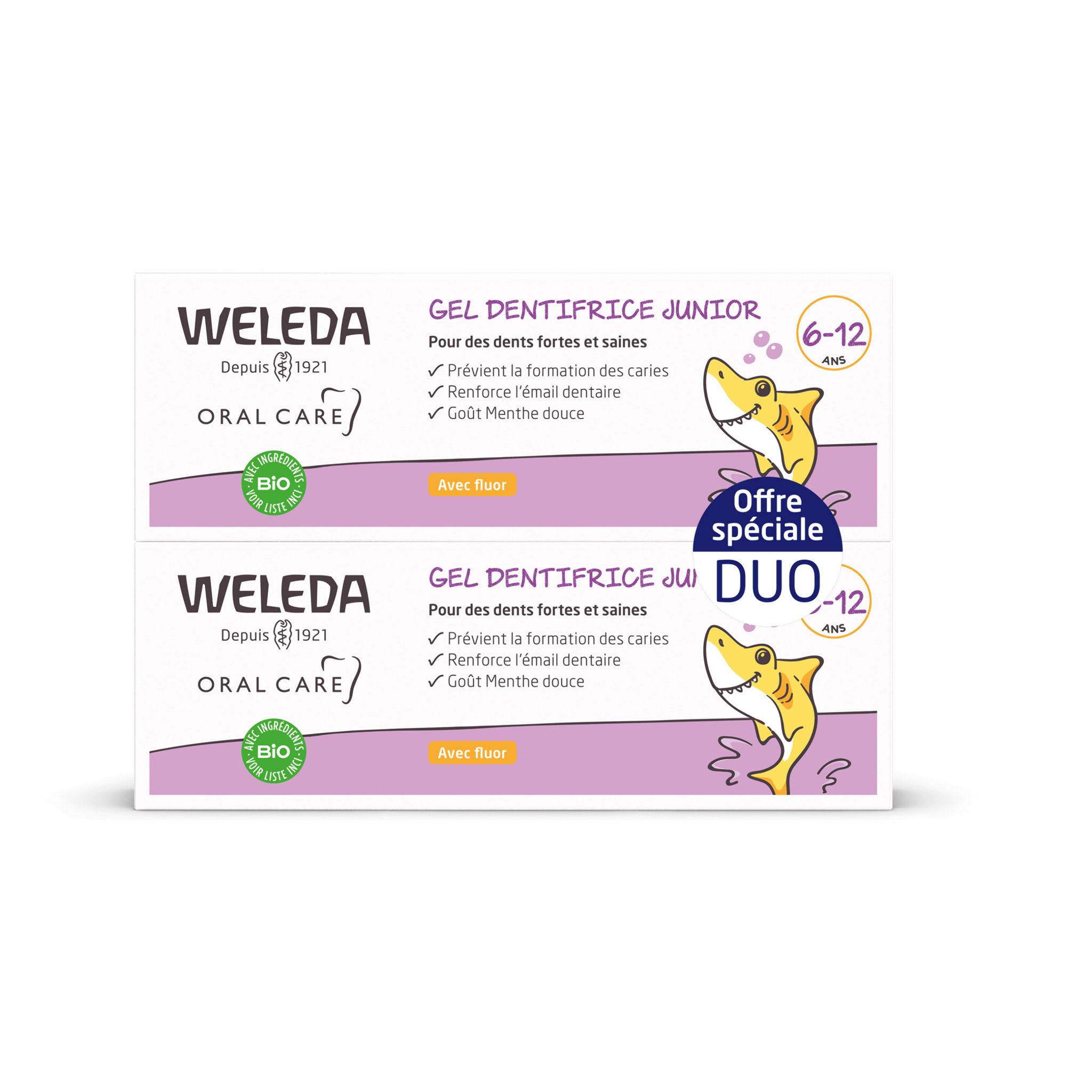 WELEDA - Duo Gel dentifrice Junior - 2x50 ml